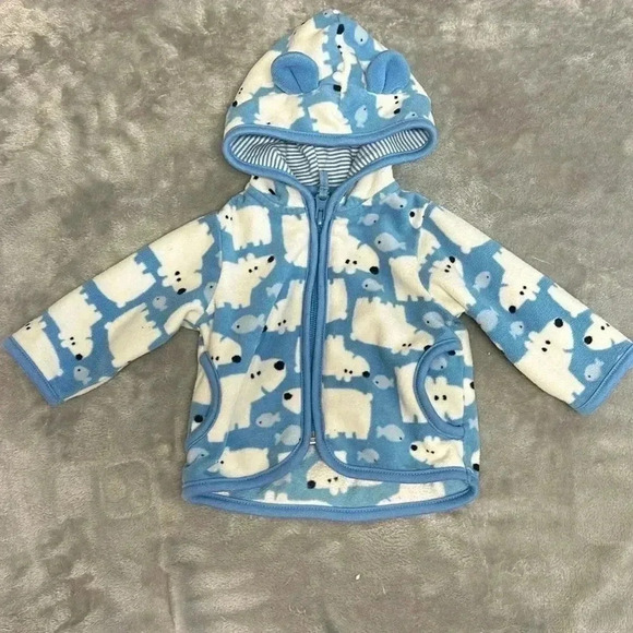 Carter’s - full zip  fleece hoodie jacket. Size 3 months - Picture 1 of 6